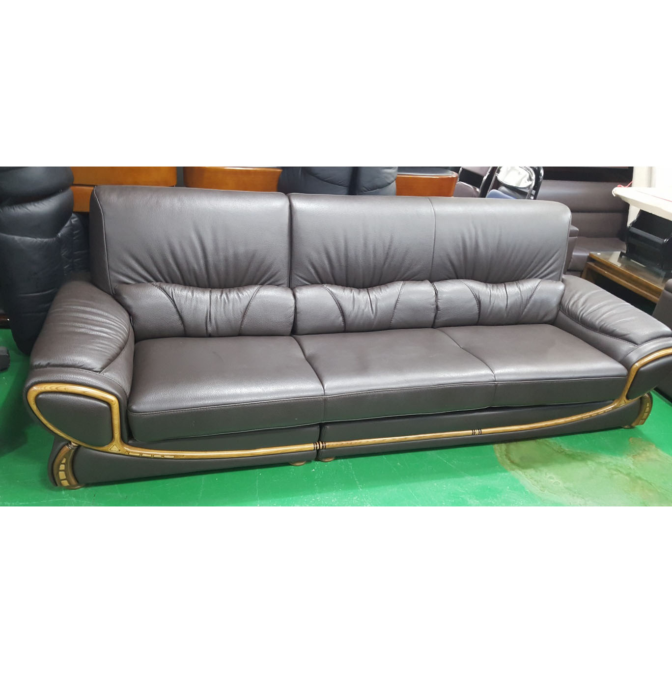 가죽 중역쇼파세트 (유리포함)