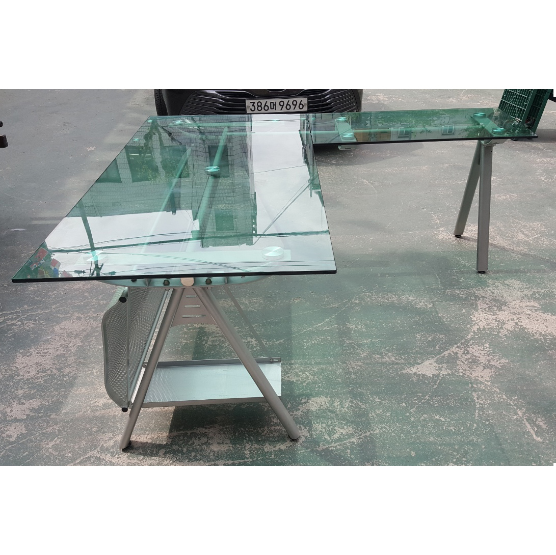 강화유리 책상세트 책상+사이드 +이동서랍