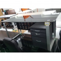 강화 유리책상 세트 이동서랍 포함