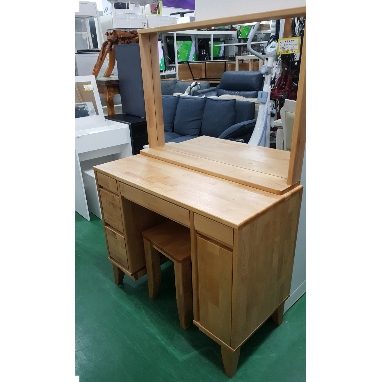 원목 화장대 거울+의자 포함