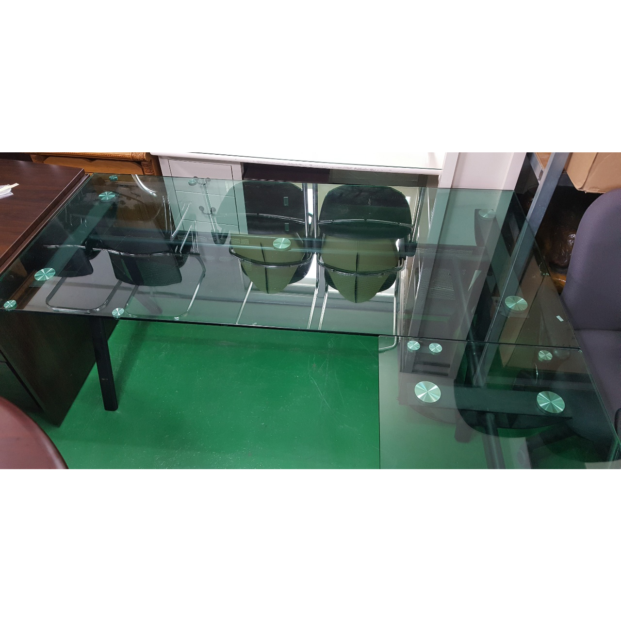 강화유리 책상 세트2EA