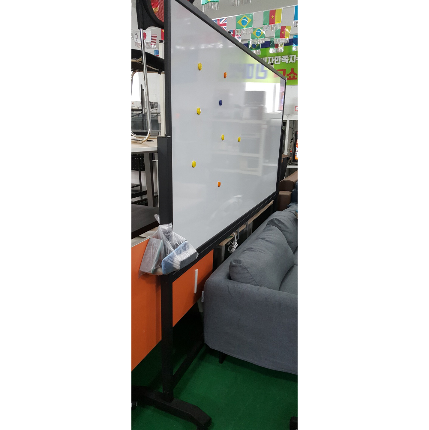 이동식양면자석 화이트보드  거치대포함