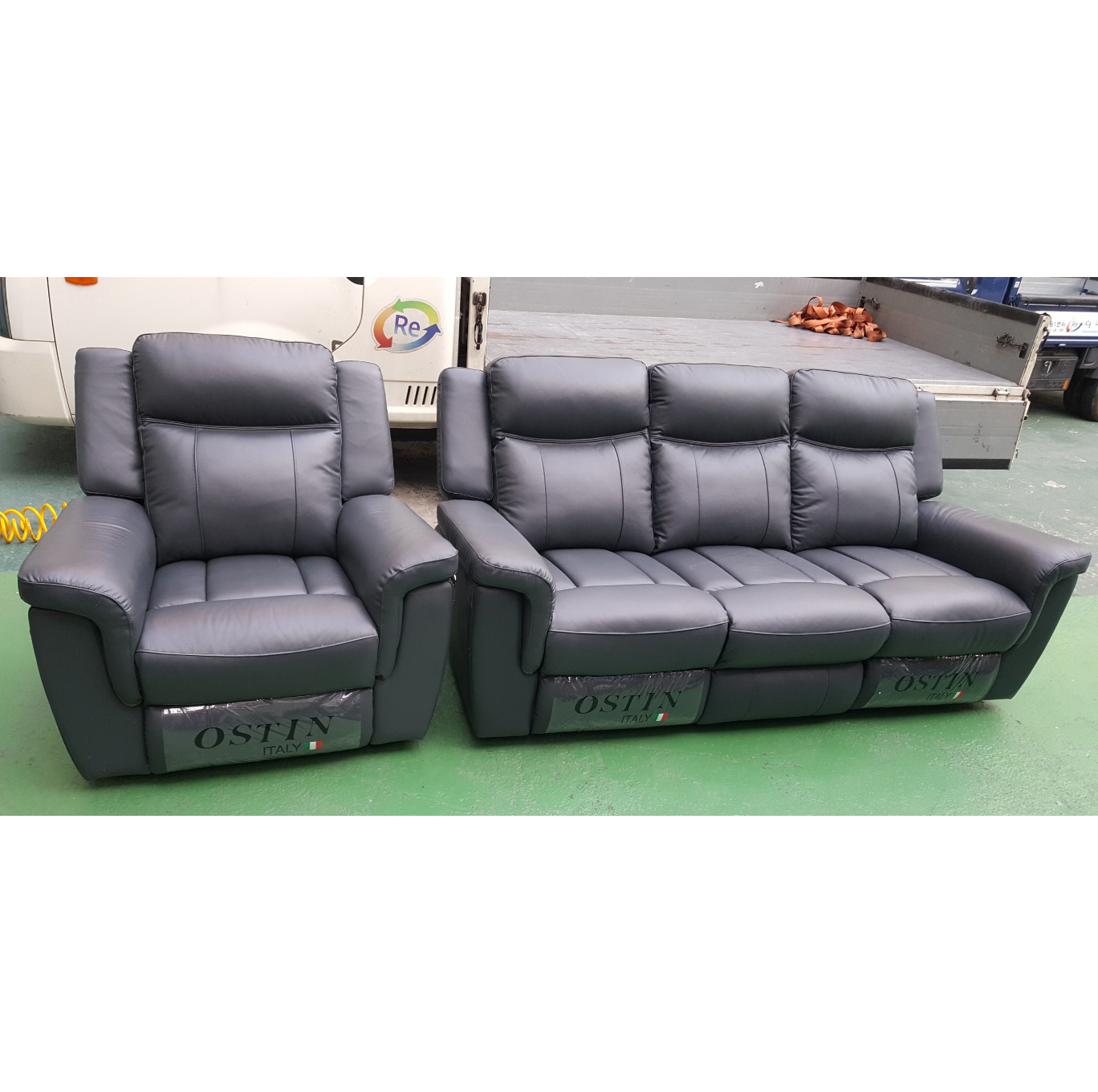 가죽 전동리클라이너 쇼파