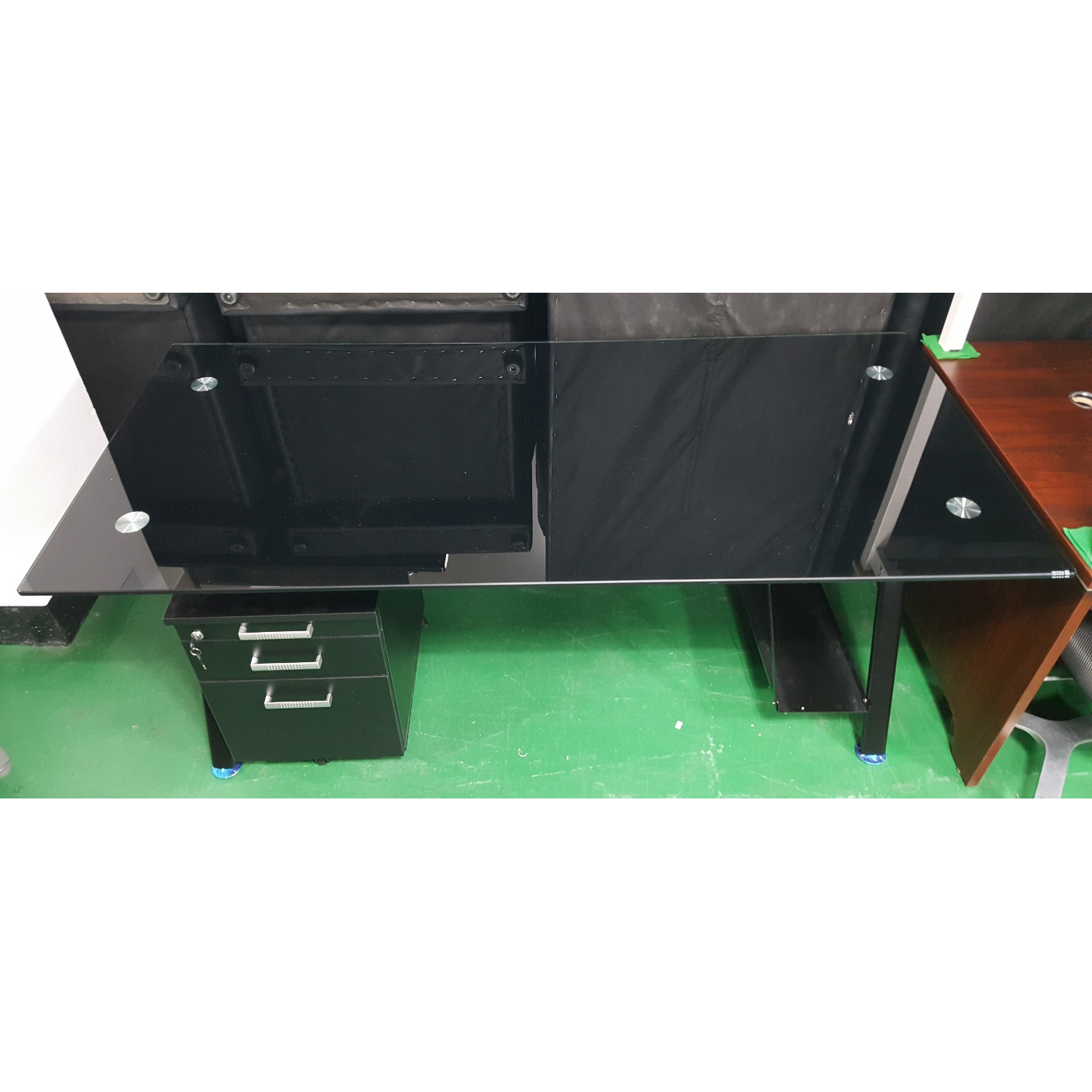 강화 유리 책상 세트