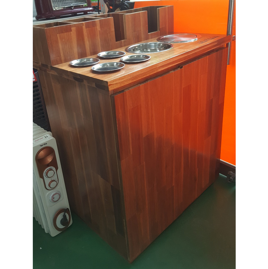 원목 카페 분리수거함