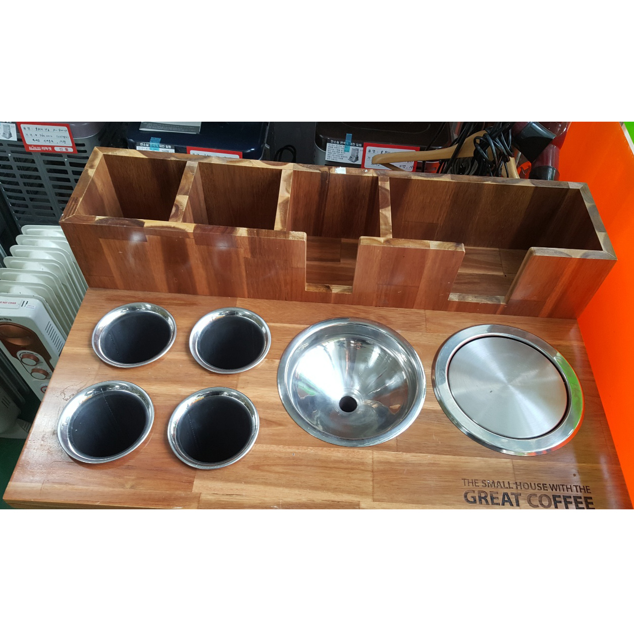 원목 카페 분리수거함