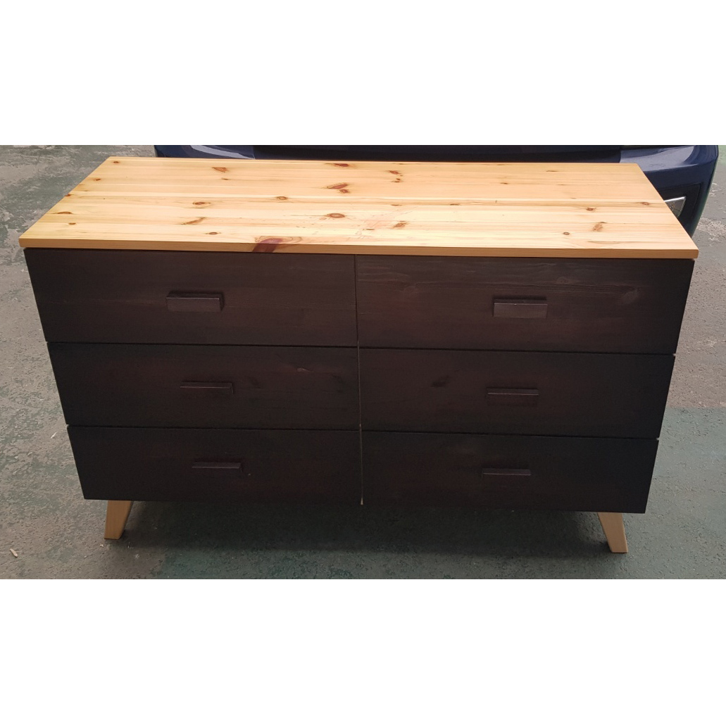 원목 와이드 서랍장