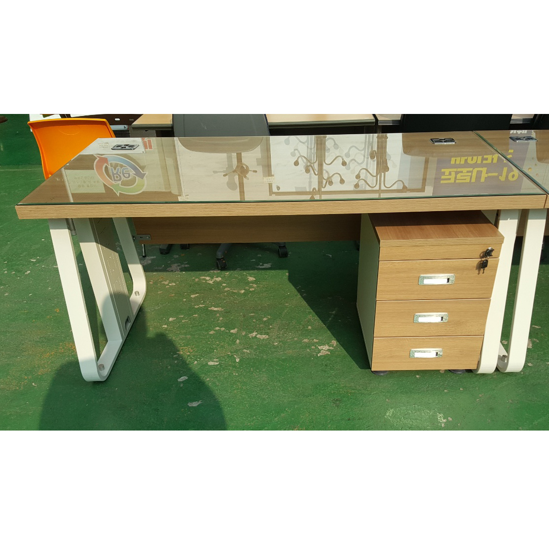 간부 책상 세트 이동서랍포함 2EA
