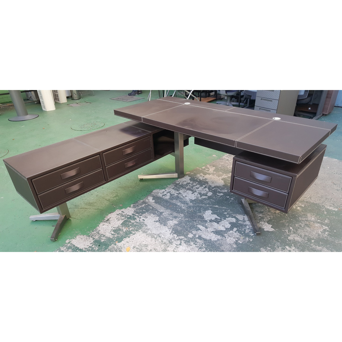 가죽중역 책상 세트