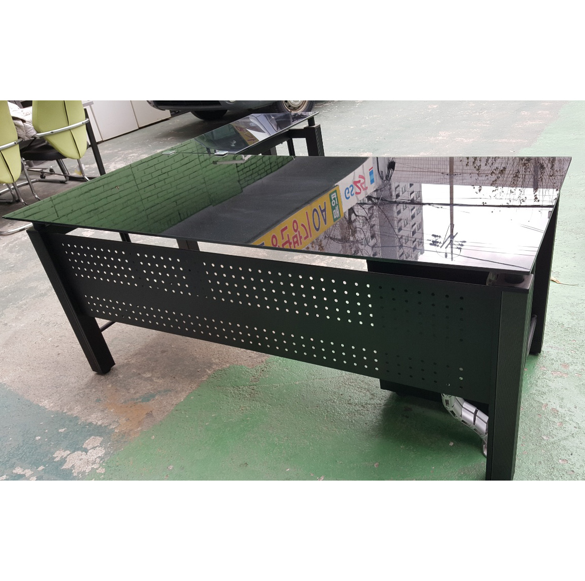 강화 유리 책상 세트