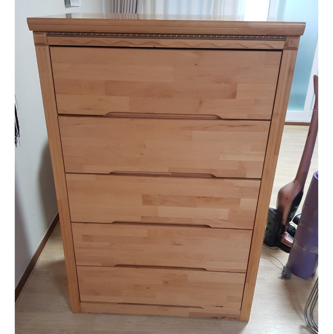 원목 5단 서랍장