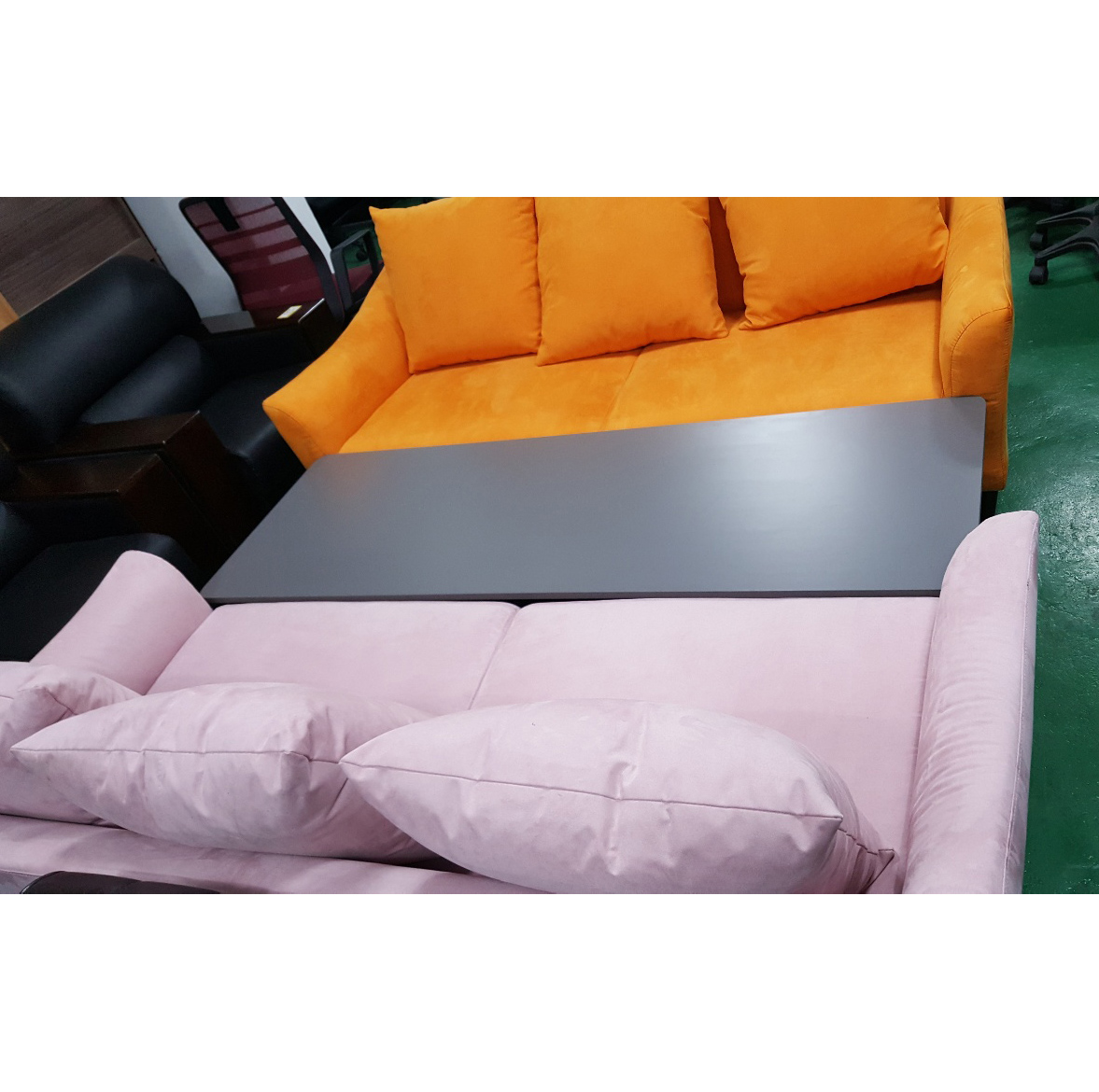 스웨이드 6인쇼파 세트