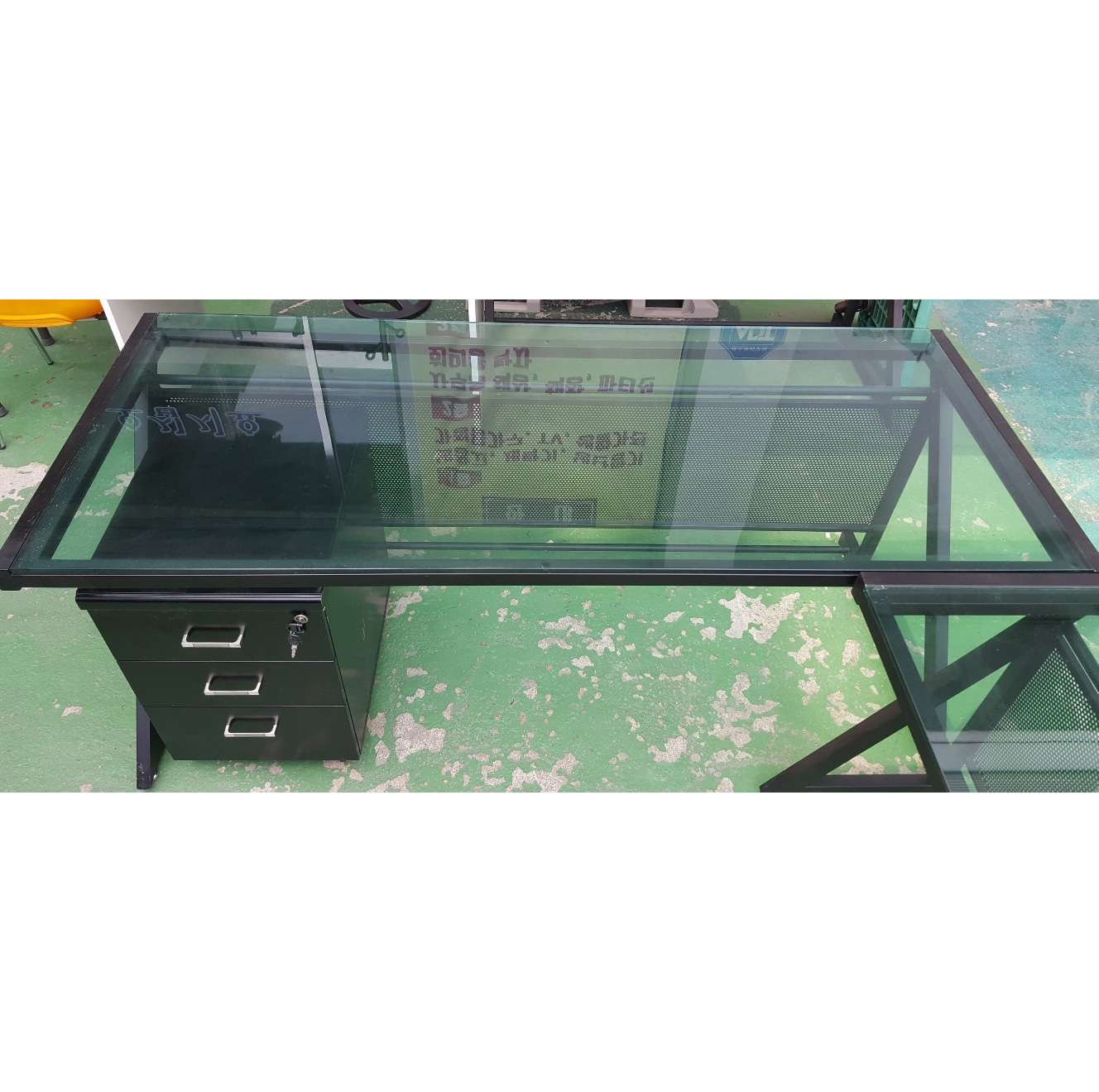 강화 유리 책상 세트